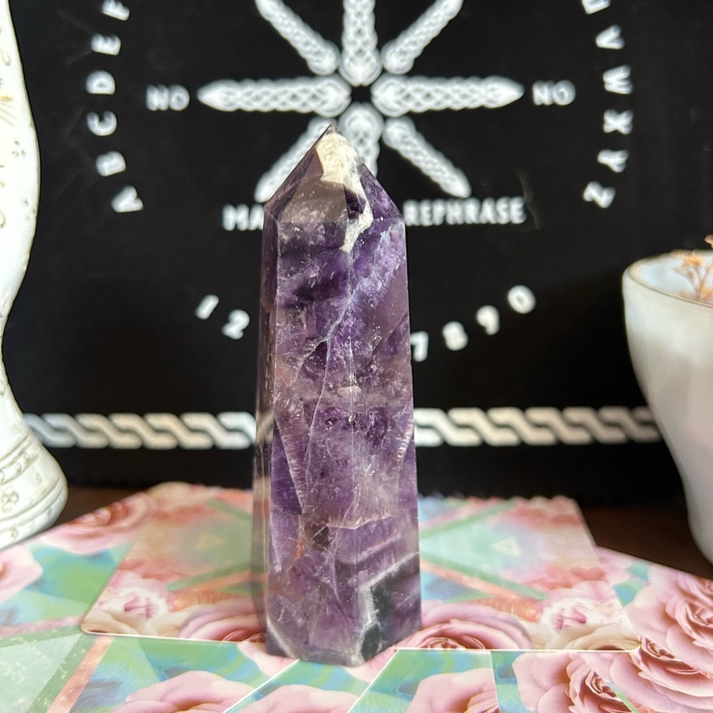 Dream Amethyst Crystal Tower - Purple Crystal Home Accent - Picture 5 of 10